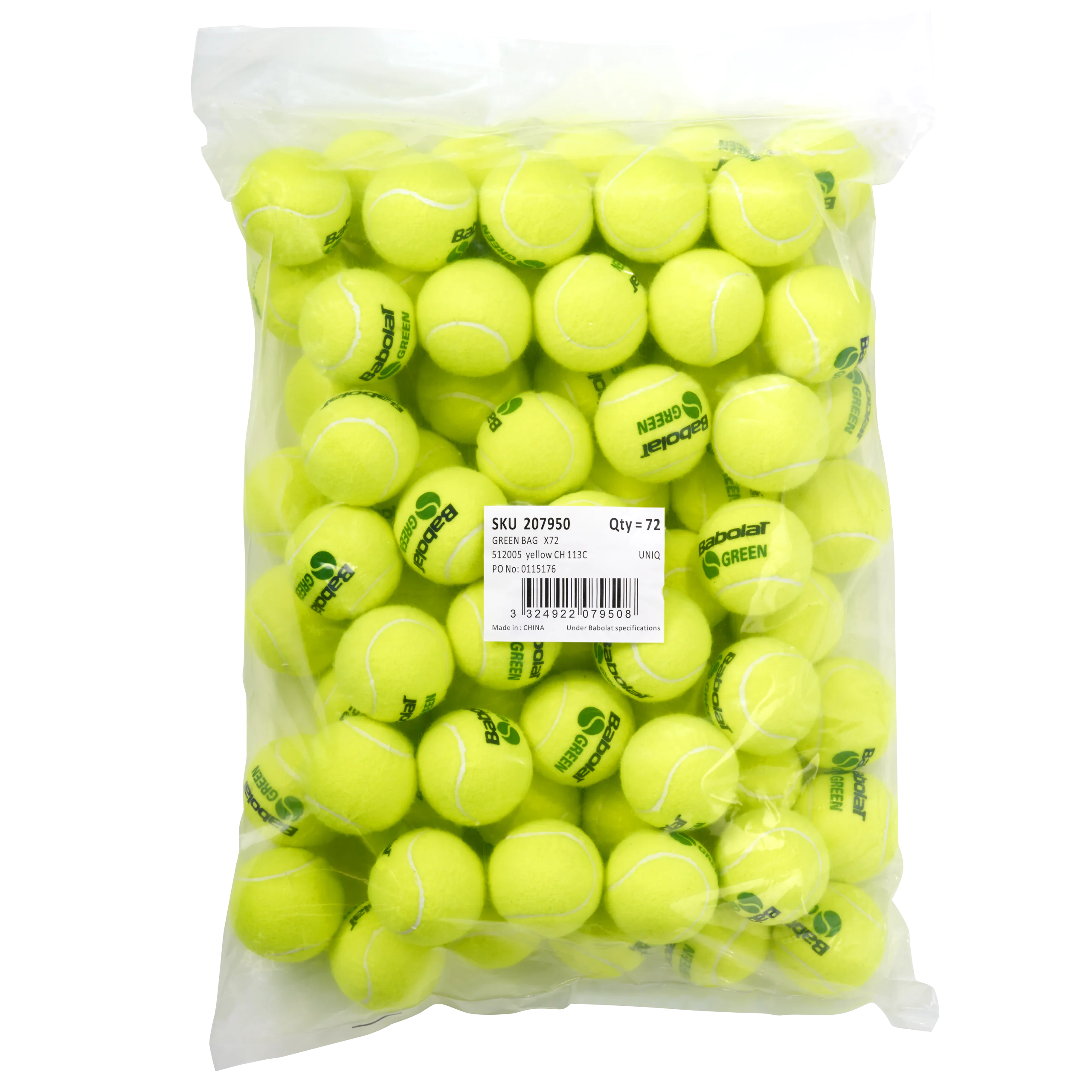 Green Bag X72 Tennis Ball - 512005 - Image 1